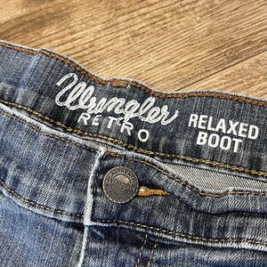 Wrangler Retro Jeans Mens 40x31.5 Relaxed Boot Western Cowboy Blue Denim Dark